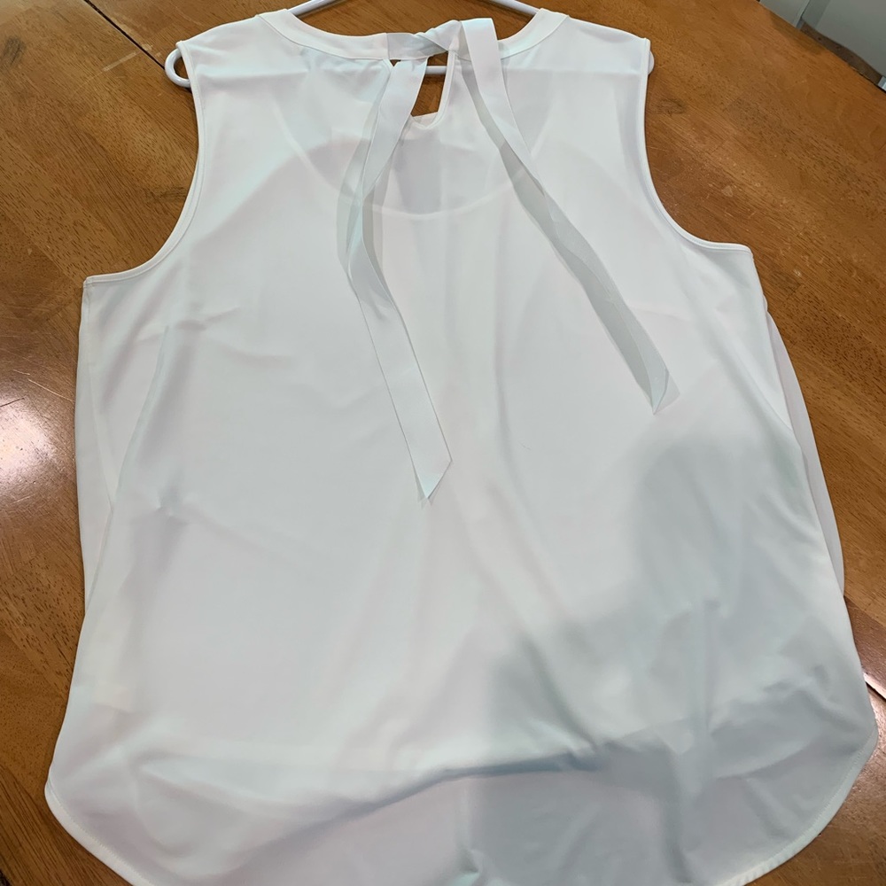 White airy thin knit top